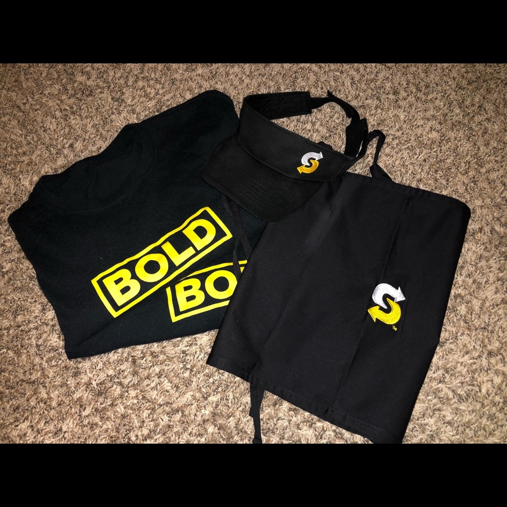 Subway Uniform Bundle!! 2 shirts, visor, & apron!